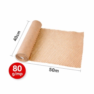 Hartie tip Fagure Honeycomb 80 g/mp – Rola 40 cm x 50 m, Ambalaj Ecologic din Hartie Kraft