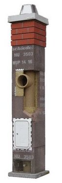 Coş Schiedel UNI-Diametrul int. 20cm- Racord fum 45 gr.