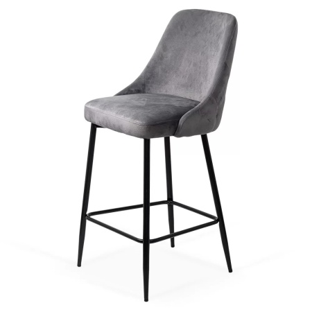 Scaun Bar clasic, cadru fix, catifea  Gri Abs 143