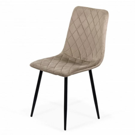Scaun Living din catifea cu picioare negre BUC209 BEJ