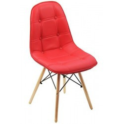 Scaun de bucatarie sezut scoica, picioare fag, piele eco, Verde Buc232