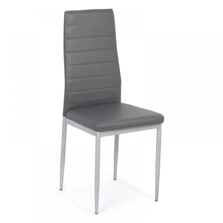 Scaun de bucatarie tapitat, piele eco, picioare cromate GRI buc 263