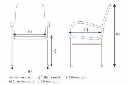 Scaun de conferință/vizitator cadru vopsit model Taurus Lemn - Img 2