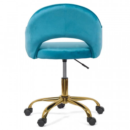 Scaun din catifea pentru birou cu baza aurie OFF 640 bleu