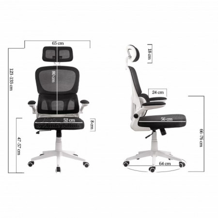 Scaun ergonomic cu suport lombar activ si tetiera reglabila Model Off432 negru
