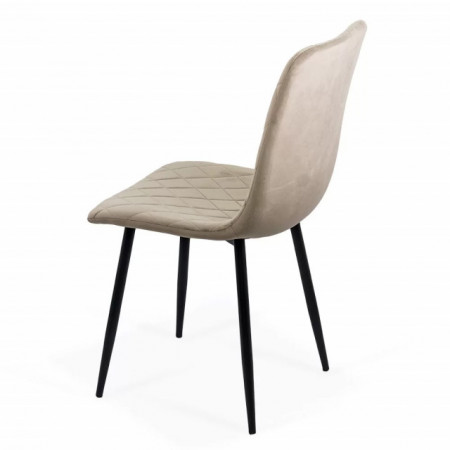 Scaun Living din catifea cu picioare negre BUC209 BEJ