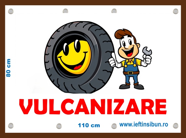 Banner "Vulcanizare" dimensiune 80x110 cm, include capse