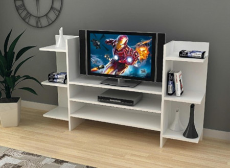 Comoda TV cu rafturi bilaterale, Wenge, Model 6035 - Img 2