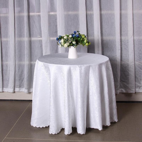 Fata De Masa Rotunda, Jacquard Negru/Alb