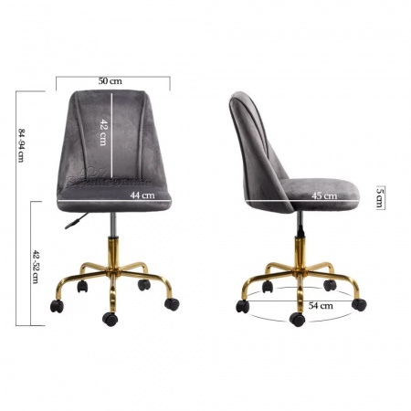 SCAUN DE BIROU ELEGANT DIN CATIFEA SI BAZA AURIE OFF 642