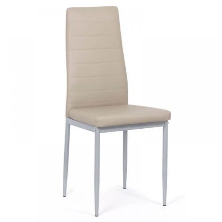 Scaun de bucatarie tapitat, piele eco, picioare cromate BEJ buc 263