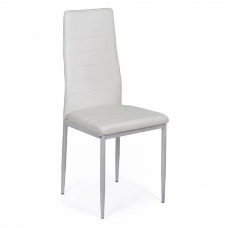 Scaun de bucatarie tapitat, piele eco, picioare  buc263 alb