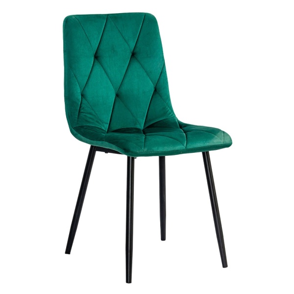 Scaun living din catifea cu cadru metalic BUC 210 verde