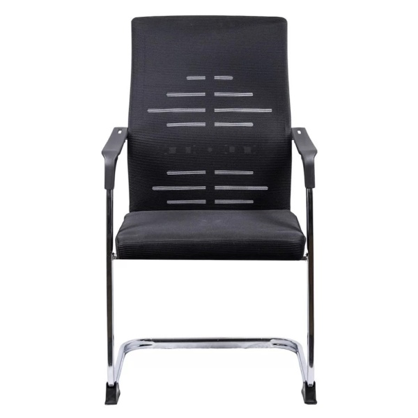 Scaun vizitator din mesh cu cadru tip sanie OFF 807 negru