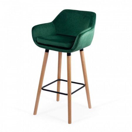 Scaun Bar cu sezut catifea si cadru lemn fag Abs1271 Verde