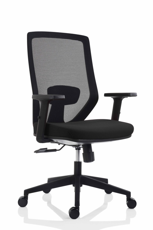 Scaun Ergonomic ZEN operativ, spatar mesh si sezut tapitat textil, baza aluminiu - Img 5