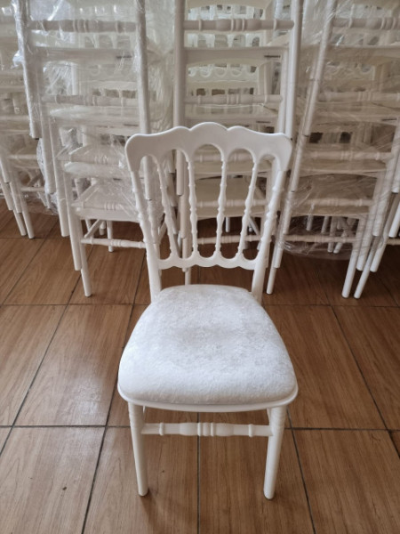 Scaun de evenimente Napoleon, model KD008, PP virgina 100% alb