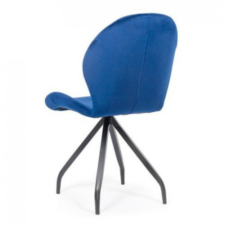 Scaun dining catifea cu picioare metalice BUC 205 albastru - Img 3