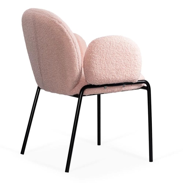 Scaun dining ROZ BUC 281 din material boucle cu cadru metalic