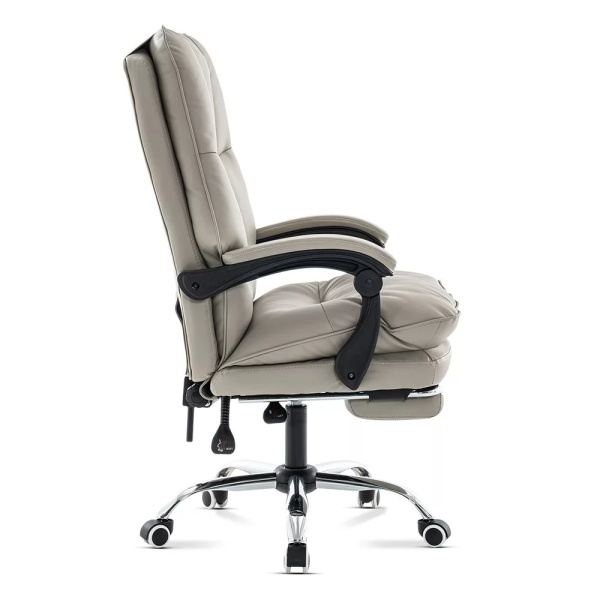Scaun directorial negru din piele ecologica, cu suport de picioare, rabatabil si confortabil OFF 417 GRI - Img 4