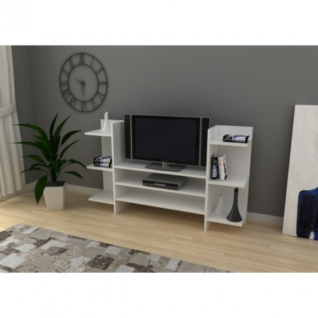 Comoda TV cu rafturi bilaterale, Mesteacan, model 6033 - Img 3