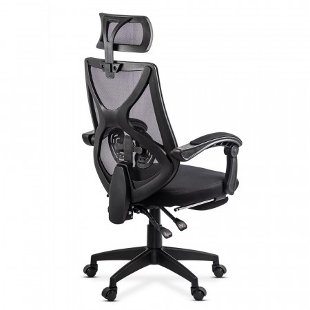 Scaun de birou MESH cu suport picioare si tetieraOFF636 NEGRU