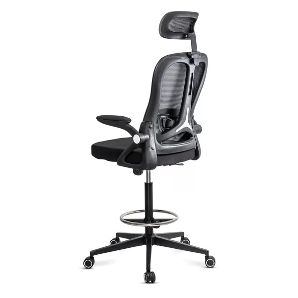 Scaun ergonomic de lucru negru din mesh cu suport picioare reglabil OFF 650 - Img 6