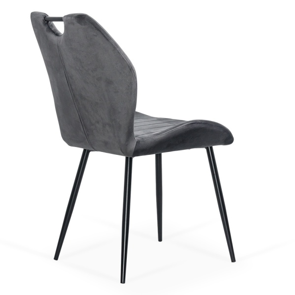 Scaun living gri din catifea cu design modern BUC 204