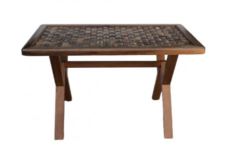 Masa Living Lemn si Sticla, 130x74 cm, Model 276L