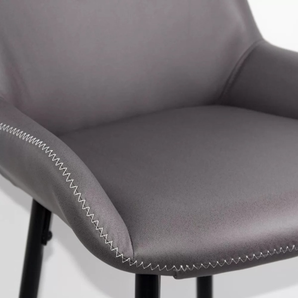 Scaun bar fix piele eco si picioare otel ABS 146 GRI