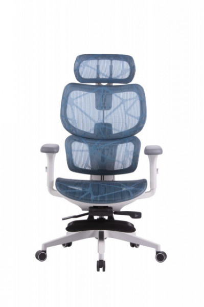 Scaun birou ergonomic HumanTech, rotativ, mesh, alb-gri