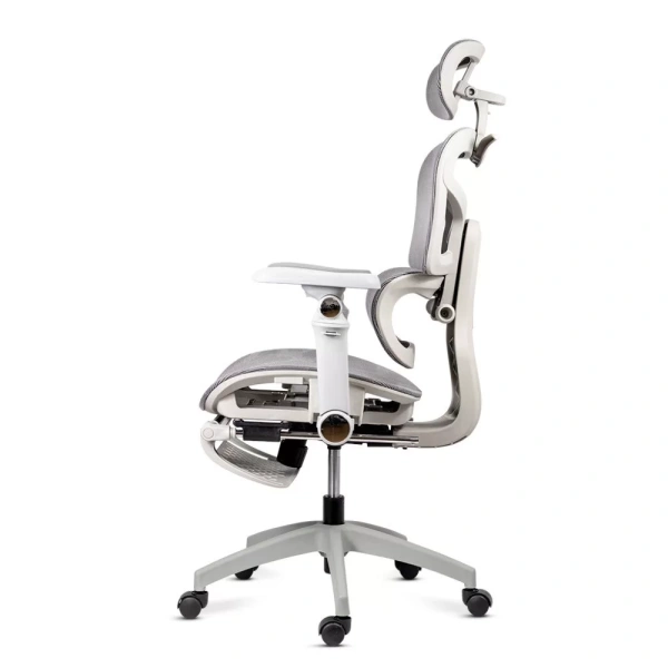 Scaun de birou ergonomic din mesh cu brațe 7D, șezut culisant și suport pentru picioare SYYT 9524 gri - Img 2