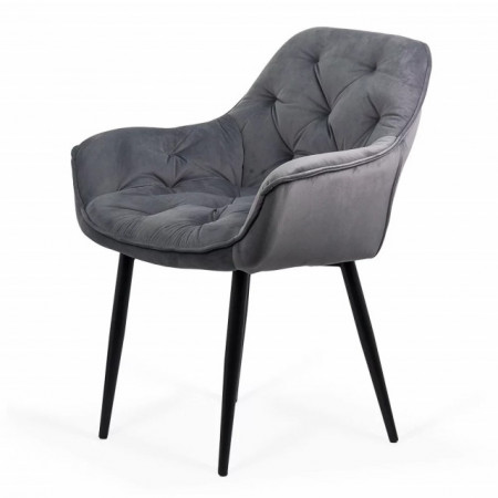 Scaun dinning tapitat catifea, Buc257 Gri
