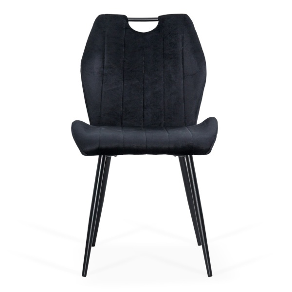 Scaun living negru din catifea cu design modern BUC 204