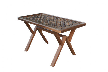 Masa Living Lemn si Sticla, 130x74 cm, Model 276L