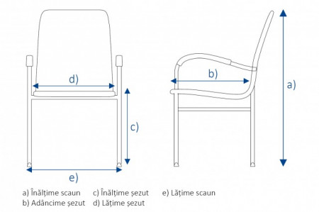 scaun taurus cromat plastic