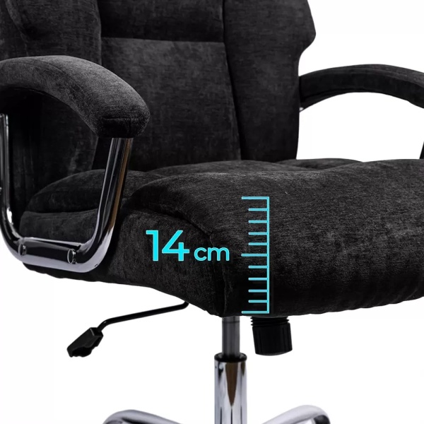 Scaun directorial din stofă cu arcuri OFF 709 negru