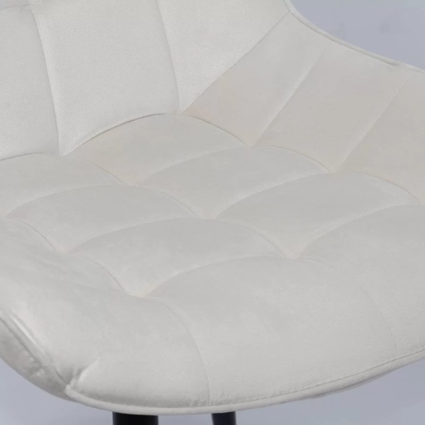 Scaun living din catifea si cadrul metalic BUC 206 CREM