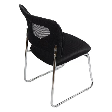 Scaun vizitatori negru din mesh cu cadru metalic, modern HRC 613F