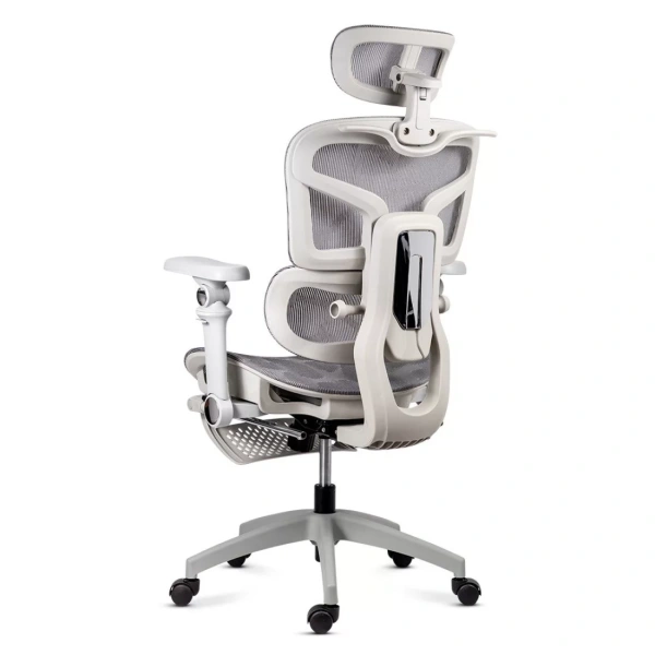 Scaun de birou ergonomic din mesh cu brațe 7D, șezut culisant și suport pentru picioare SYYT 9524 gri - Img 6