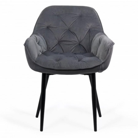 Scaun dinning tapitat catifea, Buc257 Gri