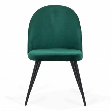 Scaun Living din catifea cu picioare negre BUC207 verde