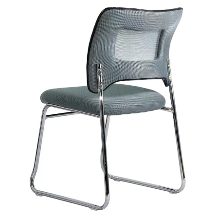Scaun vizitatori gri din mesh cu cadru metalic de tip sanie HRC 613F