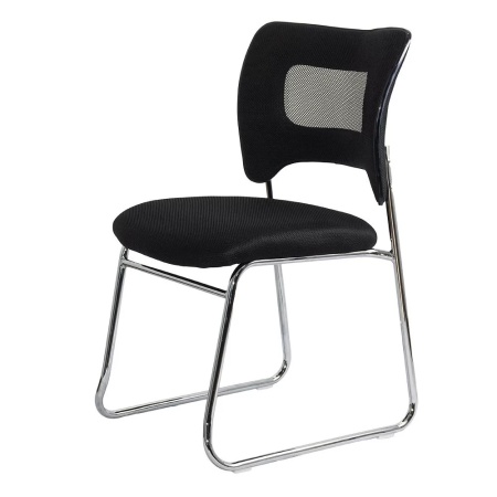 Scaun vizitatori negru din mesh cu cadru metalic, modern HRC 613F