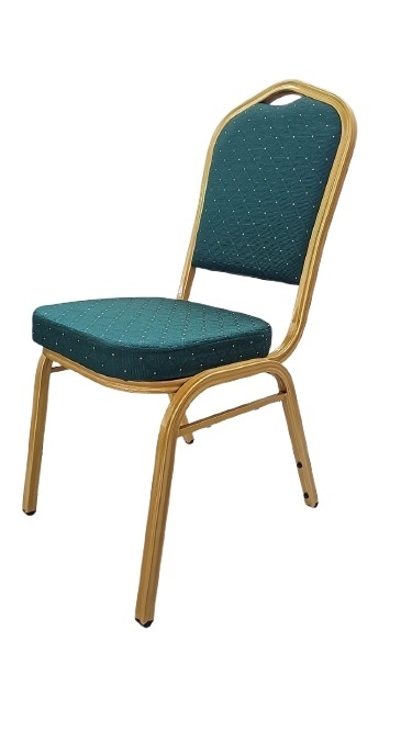 Scaun verde tapitat auriu