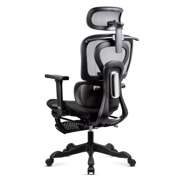 Scaun de birou ergonomic cu masaj lombar, încălzire, rabatare 135° și suport pentru picioare SYYT 9522 negru - Img 5