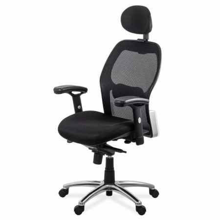 Scaun de birou ergonomic rezistent 150 kg cu suport lombar si cotiere reglabile model SYYT9513 negru
