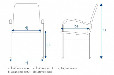 Scaun de vizitator cromat model Taurus Lemn - Img 2