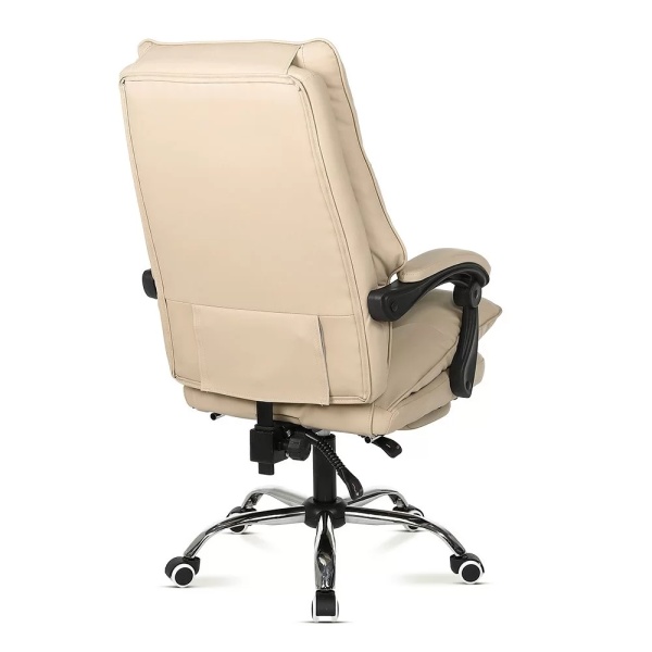 Scaun directorial negru din piele ecologica, cu suport de picioare, rabatabil si confortabil OFF 417 bej - Img 4