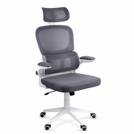 Scaun ergonomic cu suport lombar activ si tetiera reglabila Model Off432 GRI